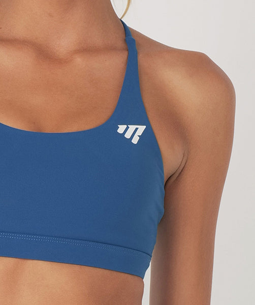 Core Strappy Sports Bra (Electric Blue) by OneMoreRep - Nutrition Warehouse